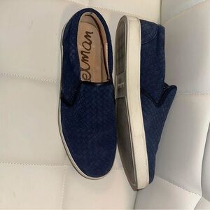 Sam Edelman Eric Blue Suede Slip Ons